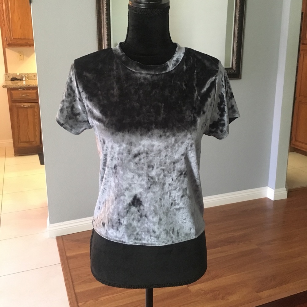 Blue velvet top